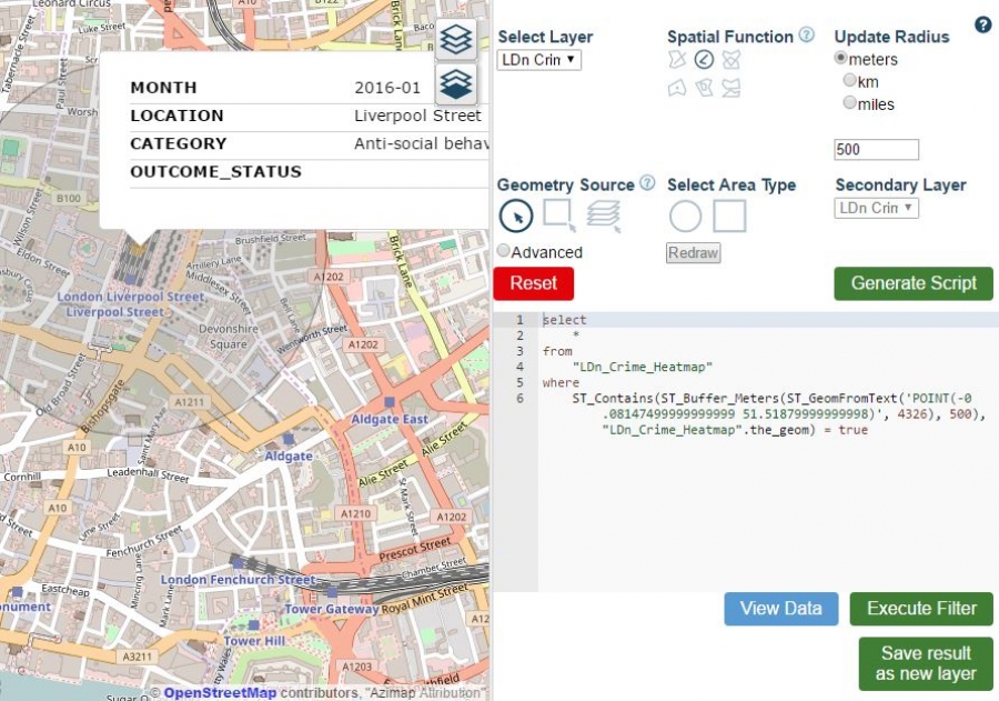 GIS Spatial Search Features
